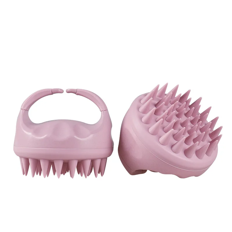 Scalp Brush Massager Sculp Scrubber Brush Wheat Straw Biodegradable Silicone Shampoo Brush Hair Scalp Massager For Hair Growth. 