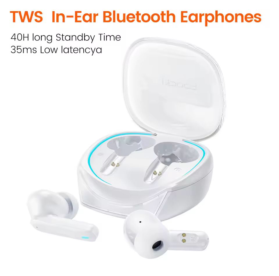 Toocki Bluetooth 5.3 Wireless Headphones Earphone TWS In-Ear Waterproof Headset LED 40H 35ms Low Latency Earbud with Microphone. 