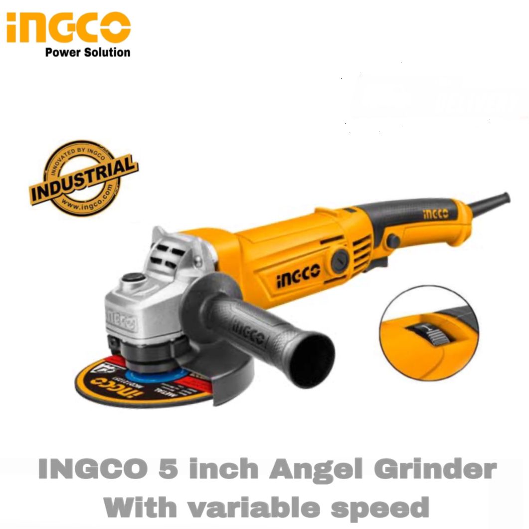 Ingco 5 inch 1010W Angel Grinder With Variable Speed | INGCO AG10108- 5 inch  M15 Industrial Angel Grinder Machine|. 