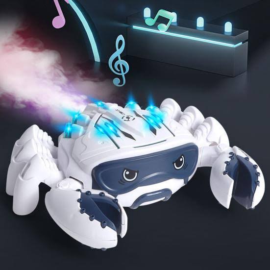 Crab Toy With Light & Music Simulation Walking Mechanical Crab Toy Tummy Time. 