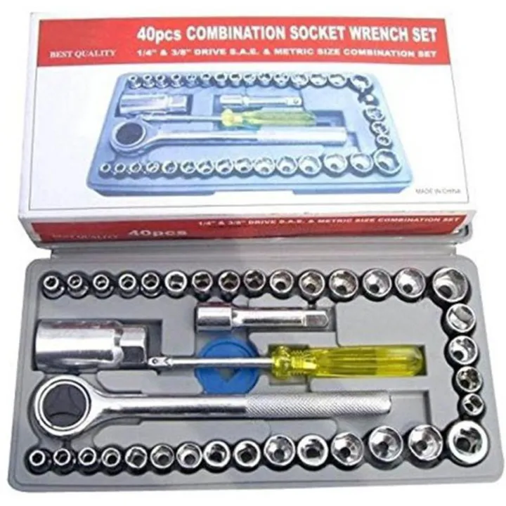 Aiwa 40 Pcs Combination Socket Wrench Tool Set With Box