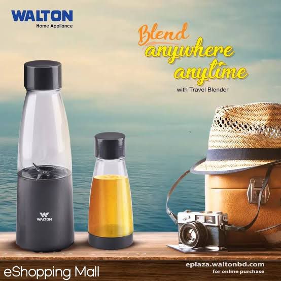 Walton Travel Blender WBL-3TBX15 - Electric Fruit Juicer Machine - Portable Blender for Shakes and Smoothies - Easy to Carry Anywhere - Atractive Look and Mind blowing Design With USB Rechargeable System - Black & Pink. 