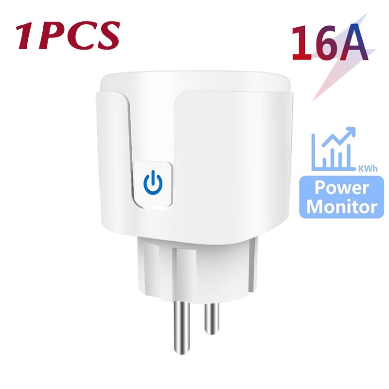 Smart Plug WiFi Socket EU 16A/20A With Power Monitoring Timing Function Works With Alexa, Google Home, Alice, SmartThimg. 