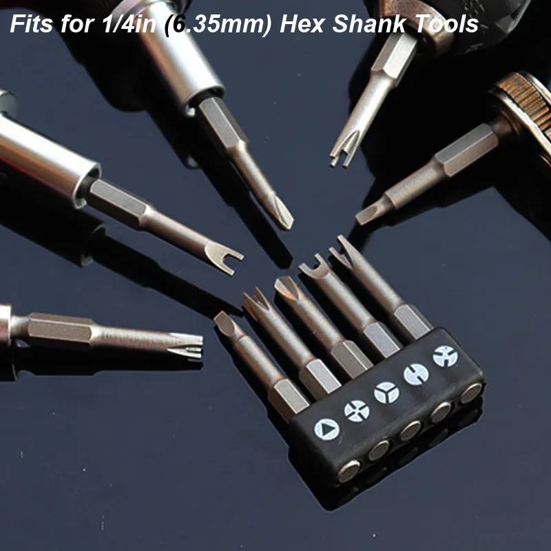 Precision Y U Shaped Triangle Screwdriver Magnetic Bit 1/4in Inner Cross Three Points Screw Driver Security Tip For Power Drill. 