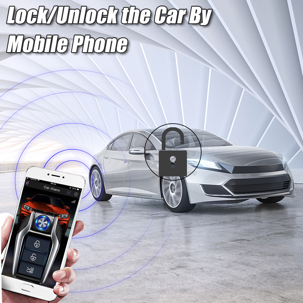 Car Starter Alarm Smart Bluetooth Autostart Set Auto Start Stop Push Button Keyless Entry System Remote Control Kit Accessories. 