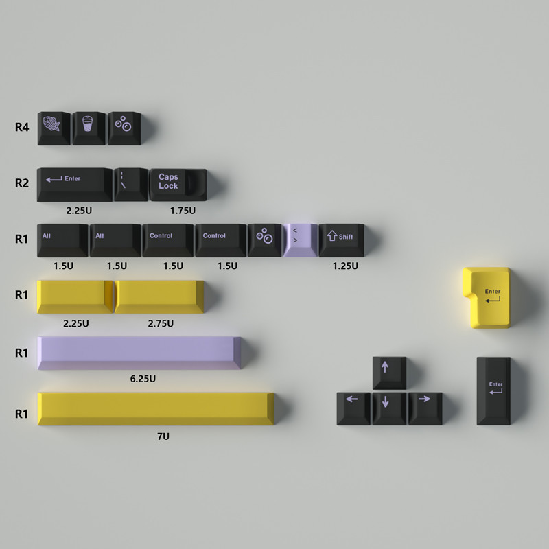GMK Taro Cherry Profile Personalized Keycaps PBT Material 23/130 Keys DYE-SUB For Cherry MX Switch Mechanical Keyboard. 