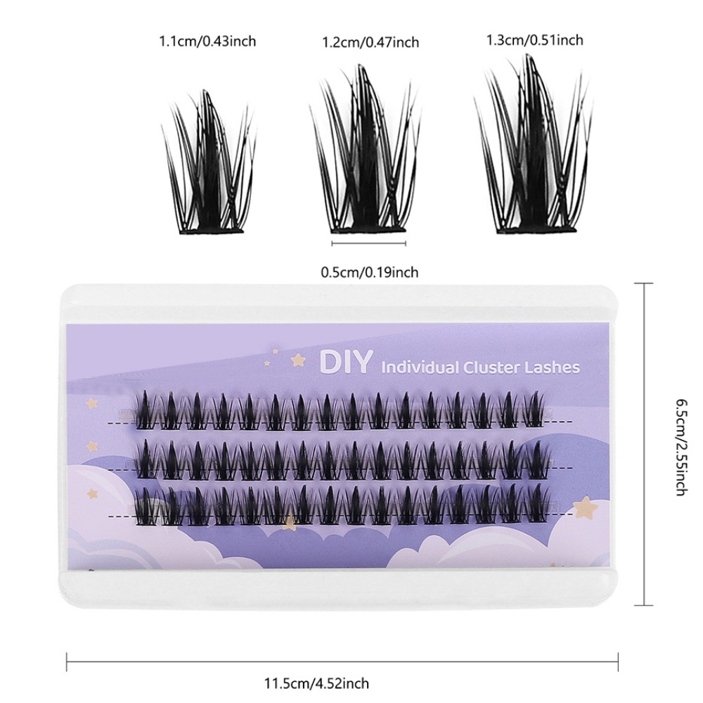 Individual Lashes 36 Cluster Lashes, Little Devil Style False Eyelash, Natural Simulated Segmented Single Cluster Lashes. 