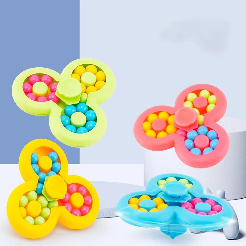 Fidget Spinner Spinning Toy 3D CHILDREN'S Spin Music Stress Reliever Fidget Spinner Rubik's Cube Magic Bean Pass 1pcs. 