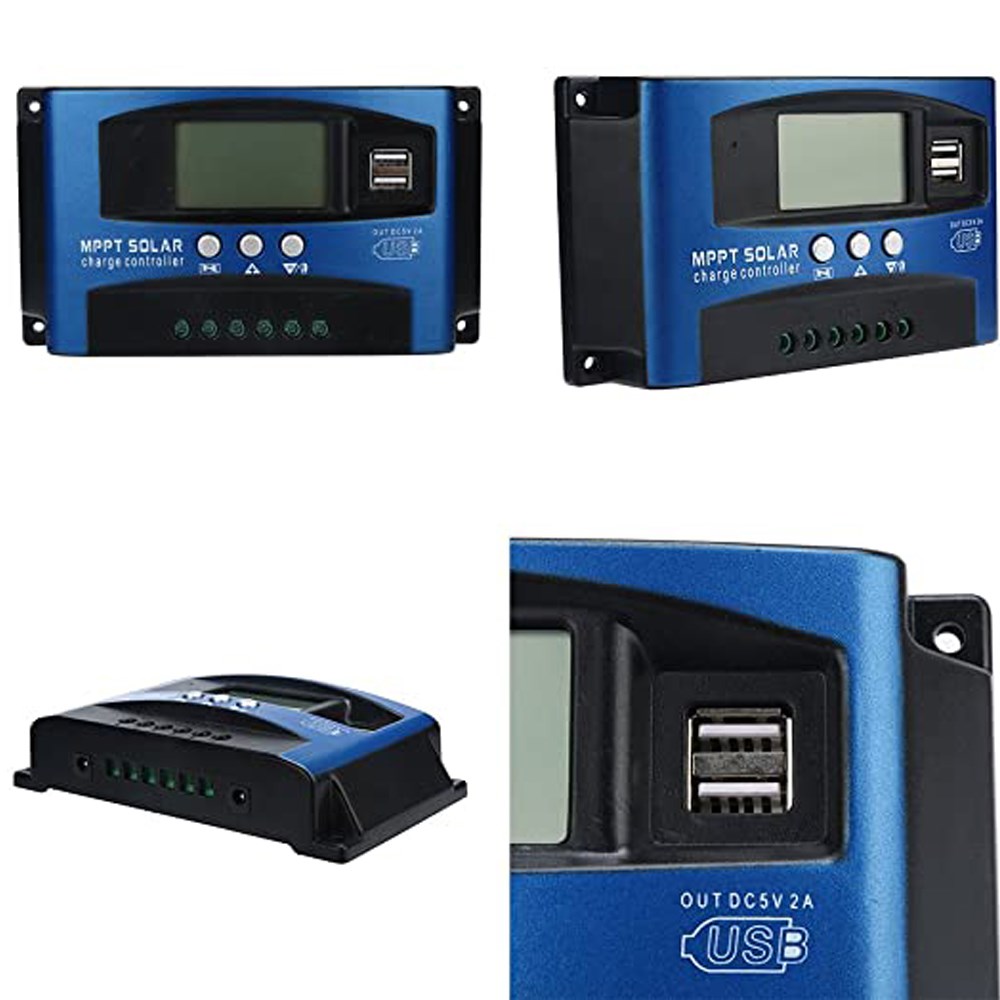 MPPT 30A 40A 50A 60A 100A Solar Charge Controller 12V/24V Solar Panel Battery Regulator Charge Controller Dual USB 5V2A Home use. 