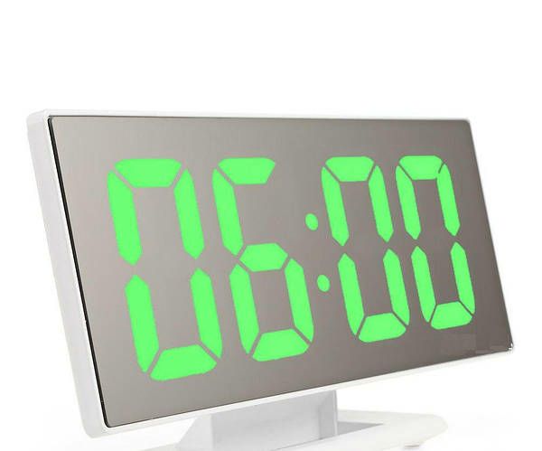 Electronic table clock - alarm clock LED clock DS-3618L Mirrored. 