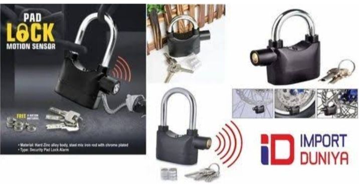 Universal Anti-Theft Security Pad Alarm Lock 3 Keys System Waterproof with Smart Alarm Siren Motion Sensor for Door Gate Home Cycle Shop Office Shutter
