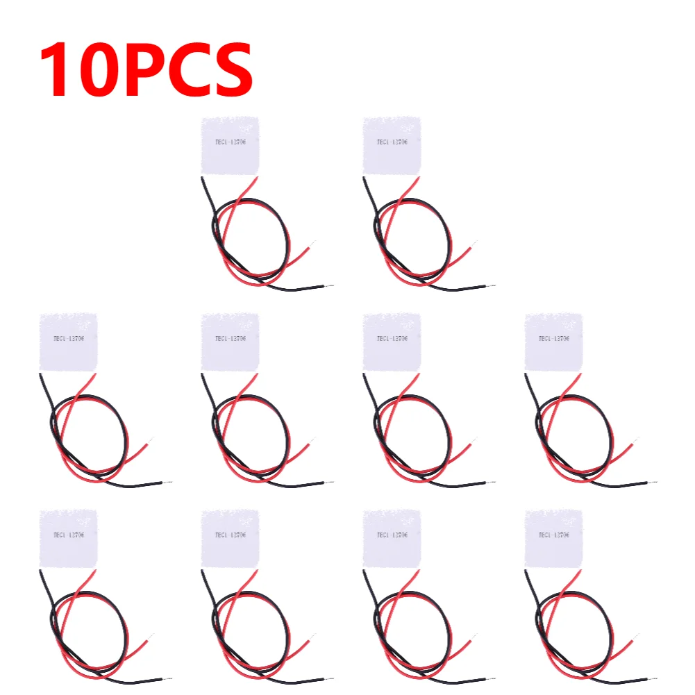 1-10PCS TEC1-12706 Heatsink Thermoelectric Cooler 12V 5.8A Peltier Elemente Module 40x40MM for Cooling for Power Generation. 