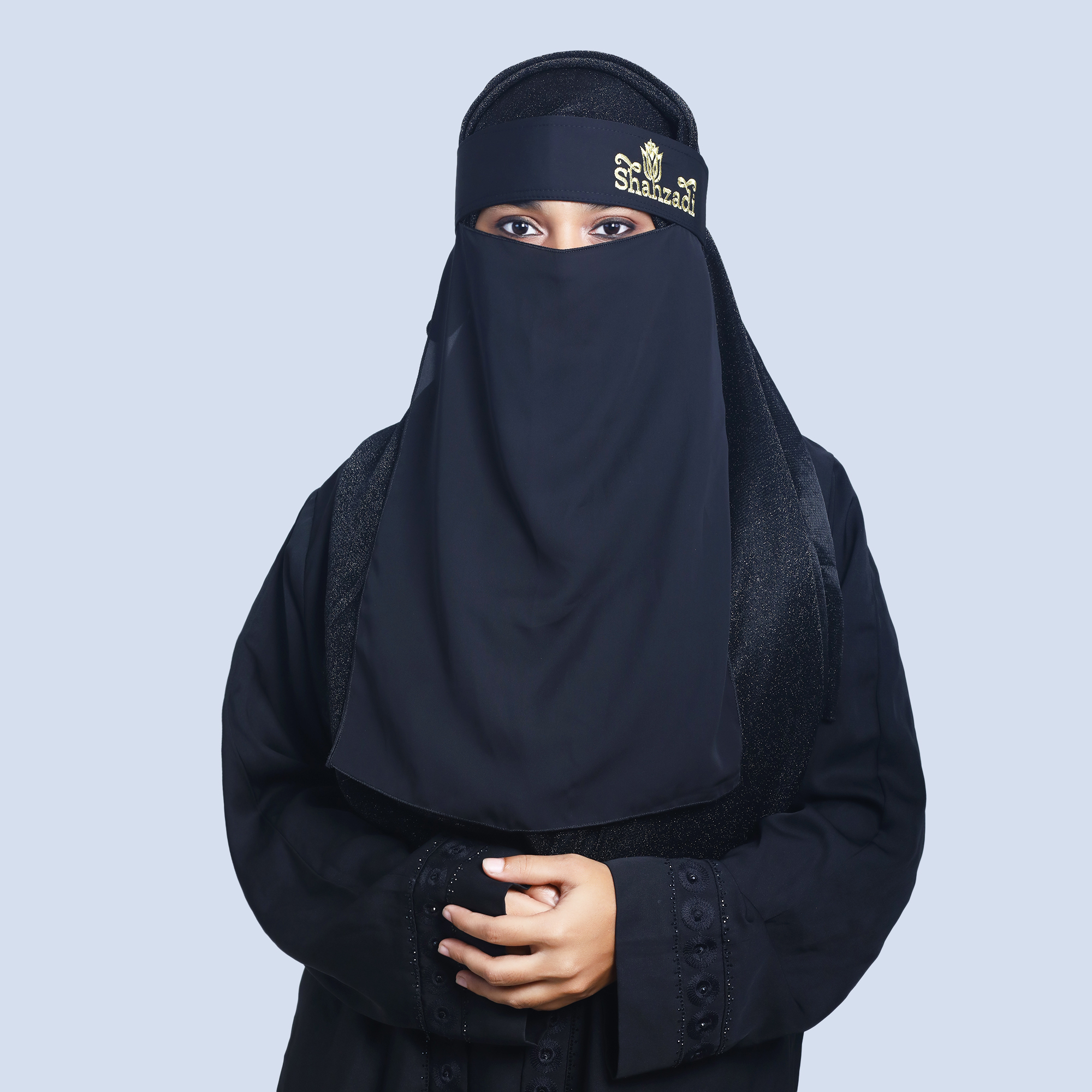 Stylish Embroidered Single Layer Niqab | Shahazadi Niqab | Trendy, Comfortable, Easy-to-Wear Design for Women. 