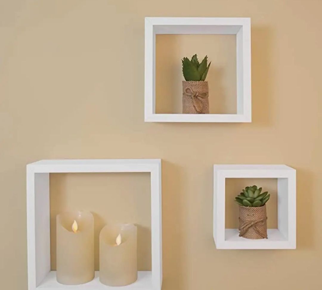Unique Design Floating Cube Wall Shelves  3 ps 1 Set For Badroom,living room, office. 