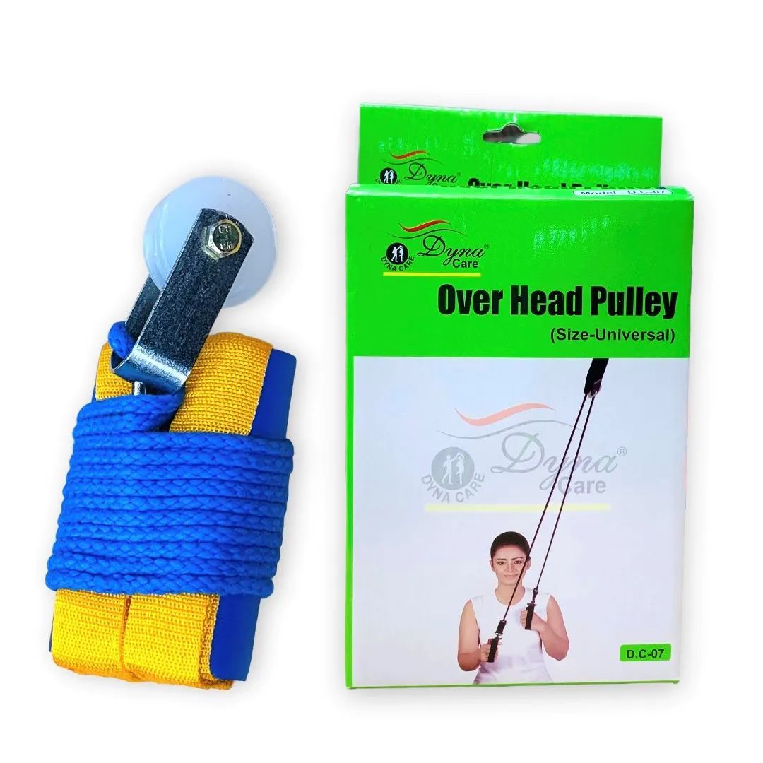 Overhead Hand Shoulder Pulley Equipment Kit With Rope For Home Gym Exercise & Physical Therapy - Plastic Handle