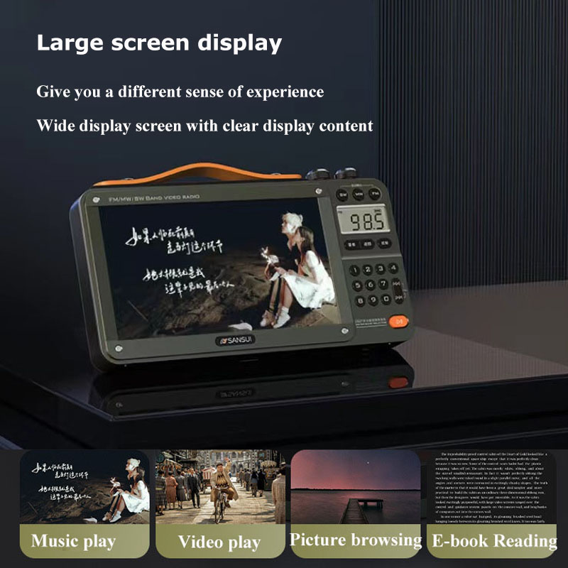 Sansui F51 Retro Video Radio Wireless Bluetooth Speaker Portable Mini Plug in Walkm all band Mp3 Music Player Stereo Subwoofer. 