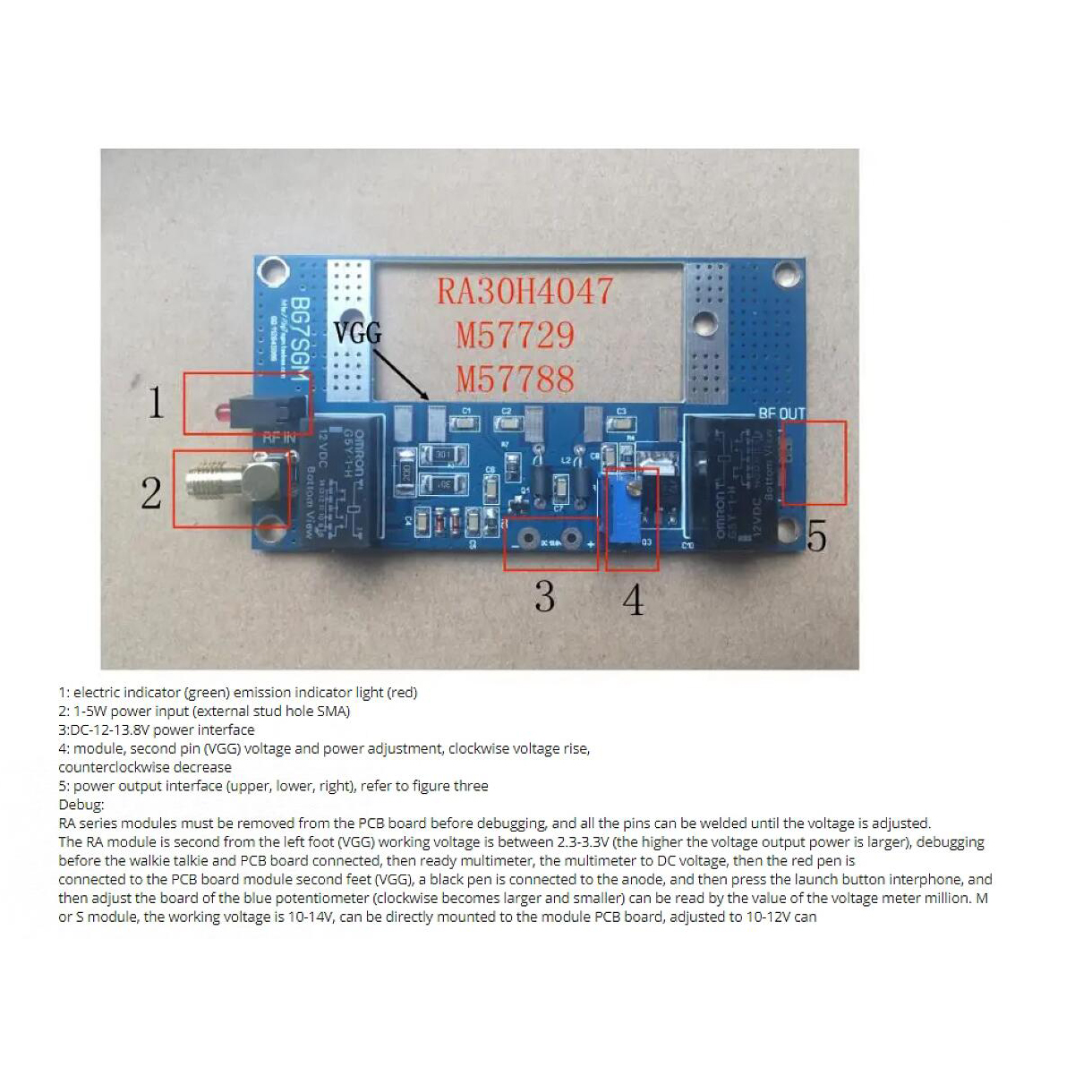80W UHF VHF RF Amplifier PCB Board Transceiver Conversion 130-170M 400-470Mhz For Walkie-talkie RA30H4047M RA60H4047M Ham Radio. 