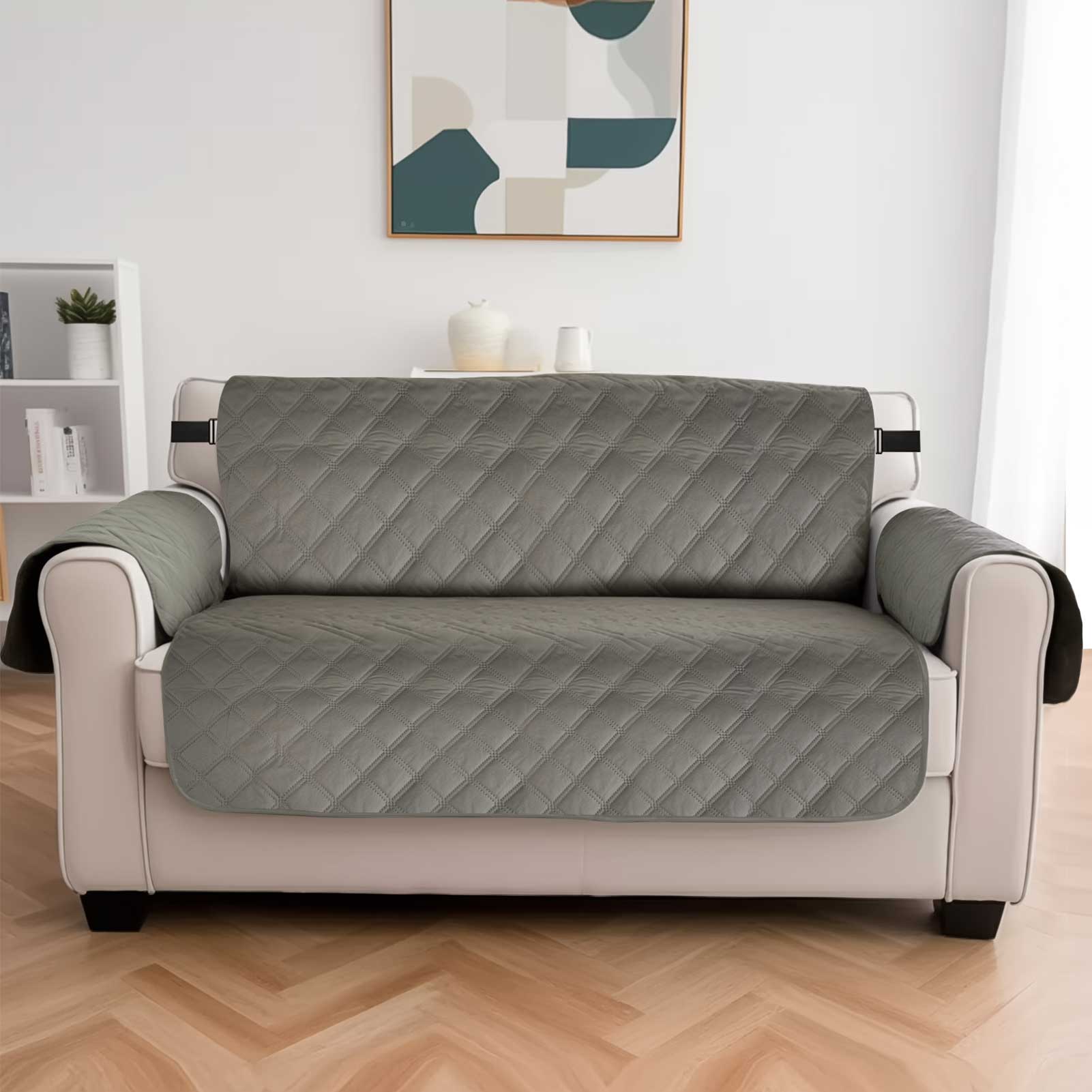 100% Waterproof Couch Cover Sofa Slipcover with Non-Slip Granule Elastic Strap Sofa Cover Anti-Skid Washable Furniture Protector. 