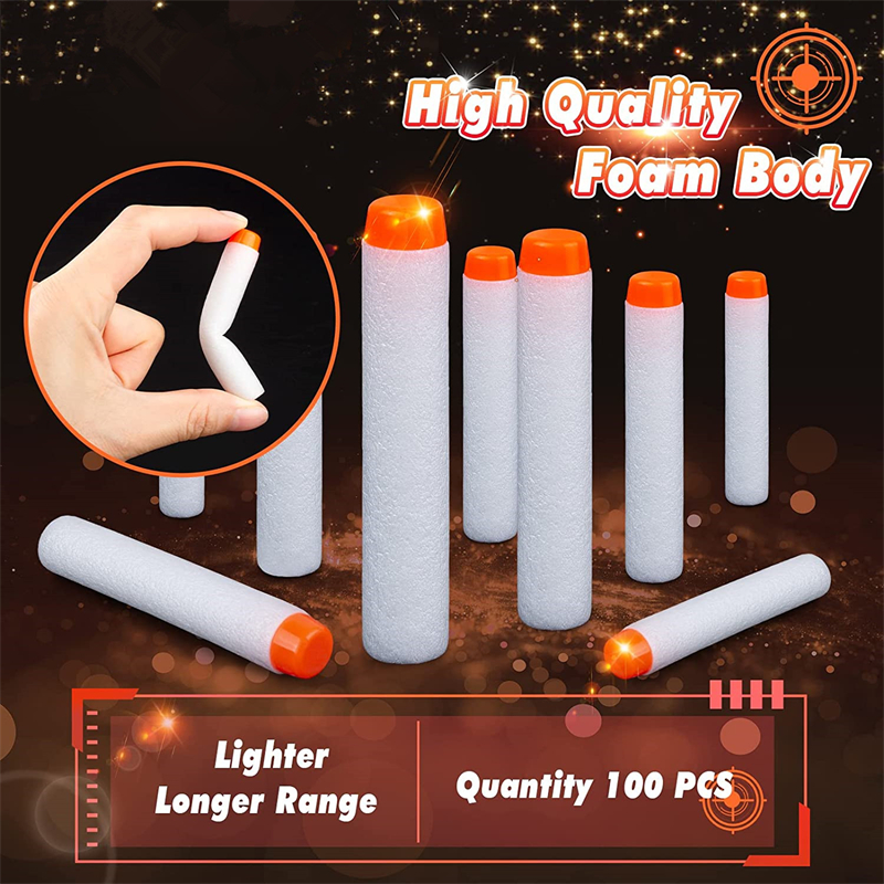 1000pcs Refill Darts for Nerf N Strike Elite 2.0 Series Glow at The Dark Bullets Pack – Compatible with All Elite Blasters White. 