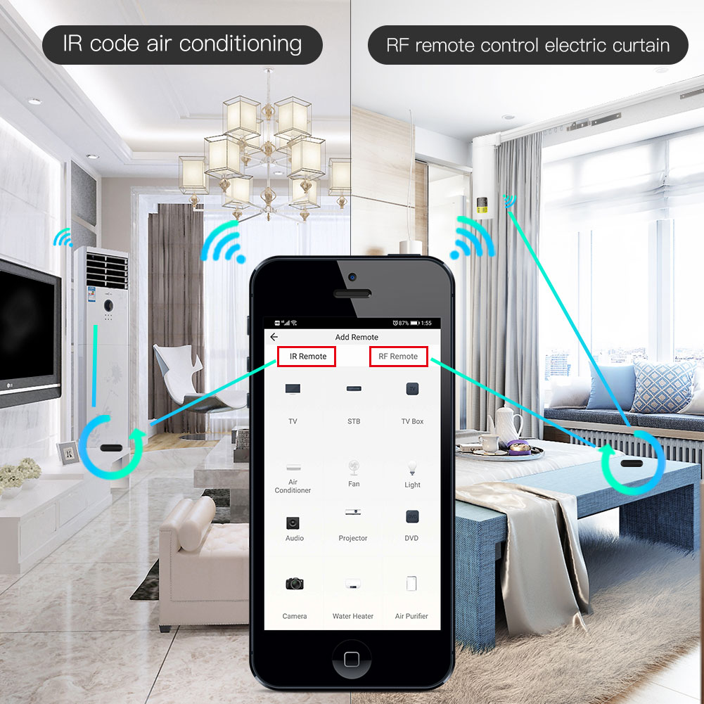 MOES New WiFi RF IR Universal Remote Controller RF Appliances Appliances Tuya Smart Life App Voice Control via Alexa Google Home. 