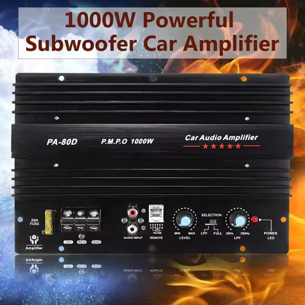 PA-80D 12V Mono 1000W Car 10"~12" Subwoofer Power Amplifier Motherboard High Power Car Audio Power Amplifier Board. 