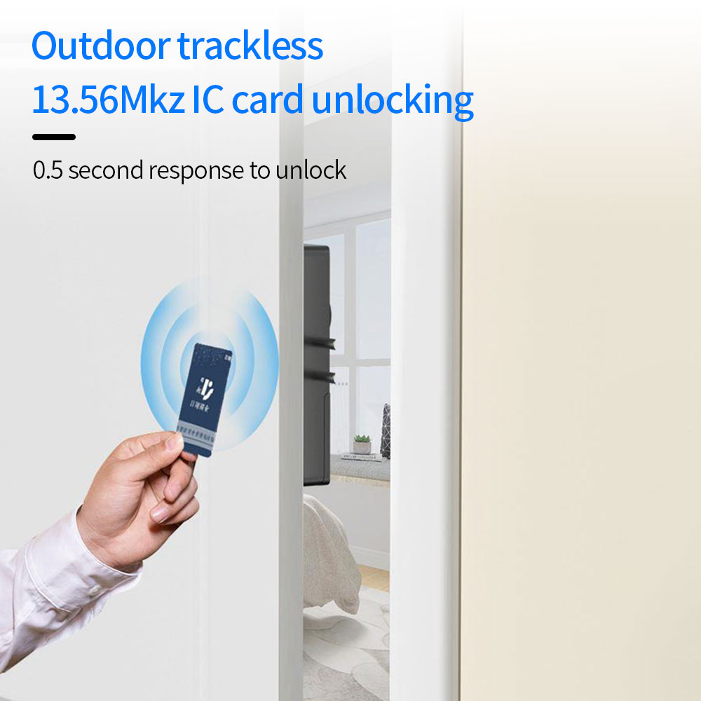 Smart Electric Motor Lock With Tuya App Keyless Entry Door Lock Concealed Invisible Installation IC Card Lock for Wooden Door. 