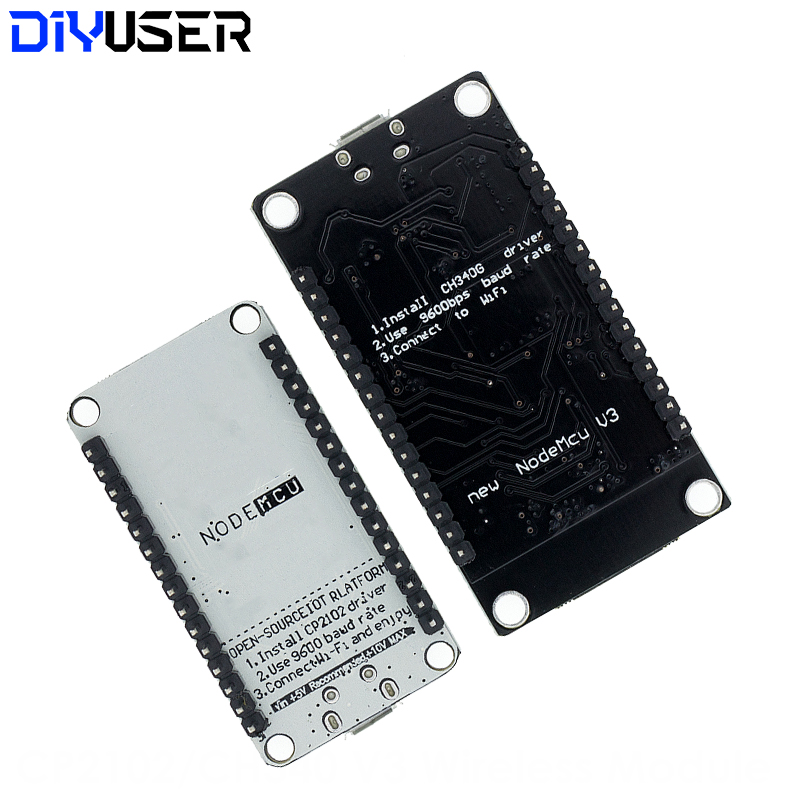 DIYUSER Wireless Module CH340/CP2102/CH9102X NodeMcu V3 V2 Lua WIFI Internet of Things Development Board Based ESP8266 ESP-12E. 