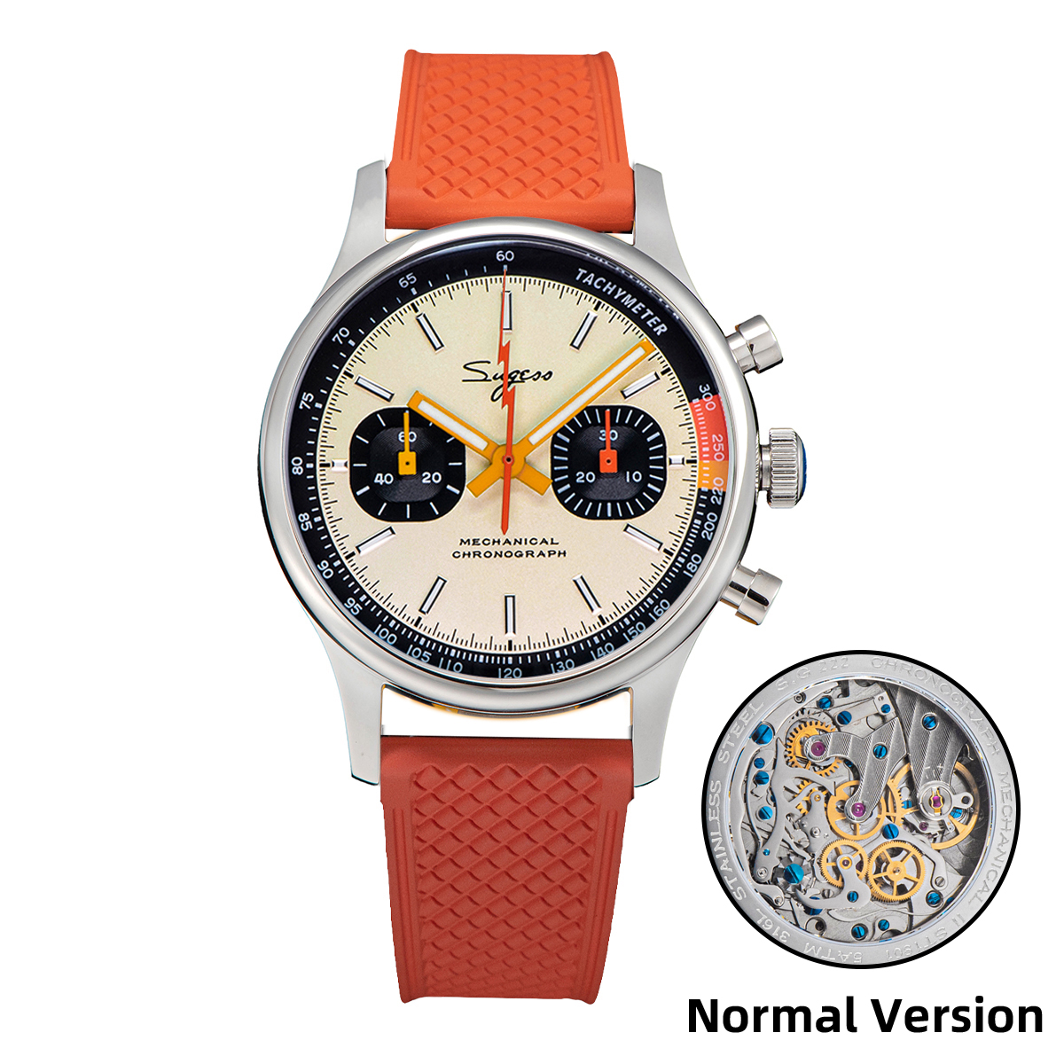 Sugess Watch of Men Chronograph Mechanical Wristwatches with Seagull ST19 Swanneck Movement Pilot Sapphire Crystal Racing V2 New. 