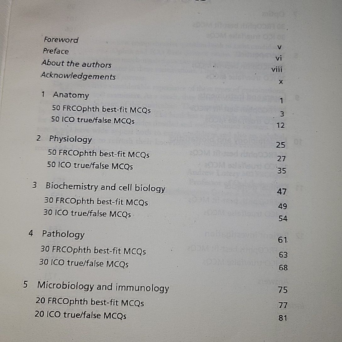 MCQs for FRCOphth And ICO Basic Sciences Examinations By  Sameer Trikha, Silva Samantha de, Hemal Mehta. 