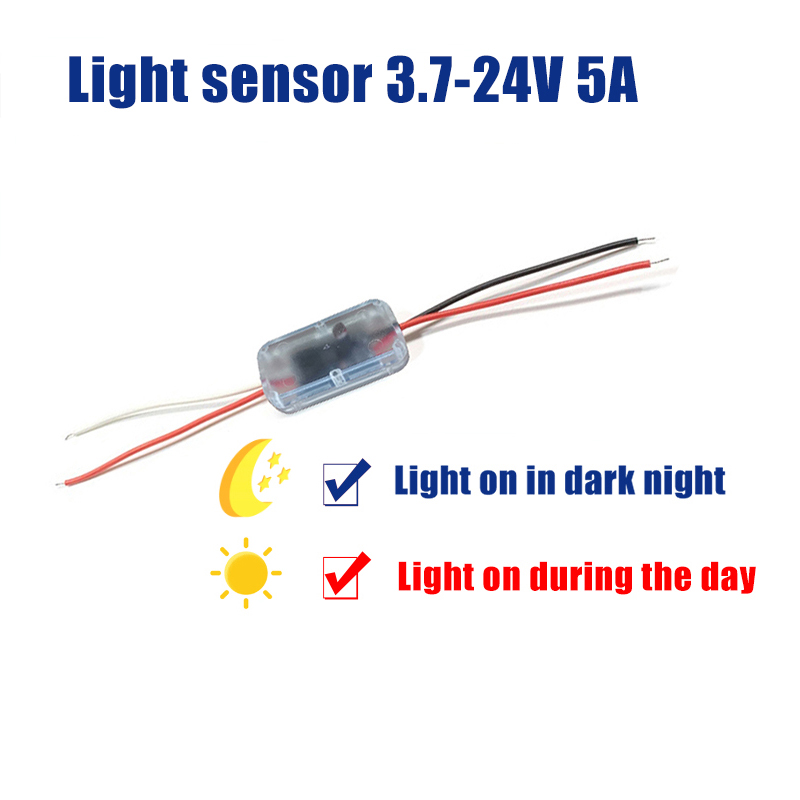 Light Sensor Switch Automatic Auto on Off Photocell Street Light Switch DC 3.7V 5V 12V 24V 5A Photo Control Photoswitch Sensor. 