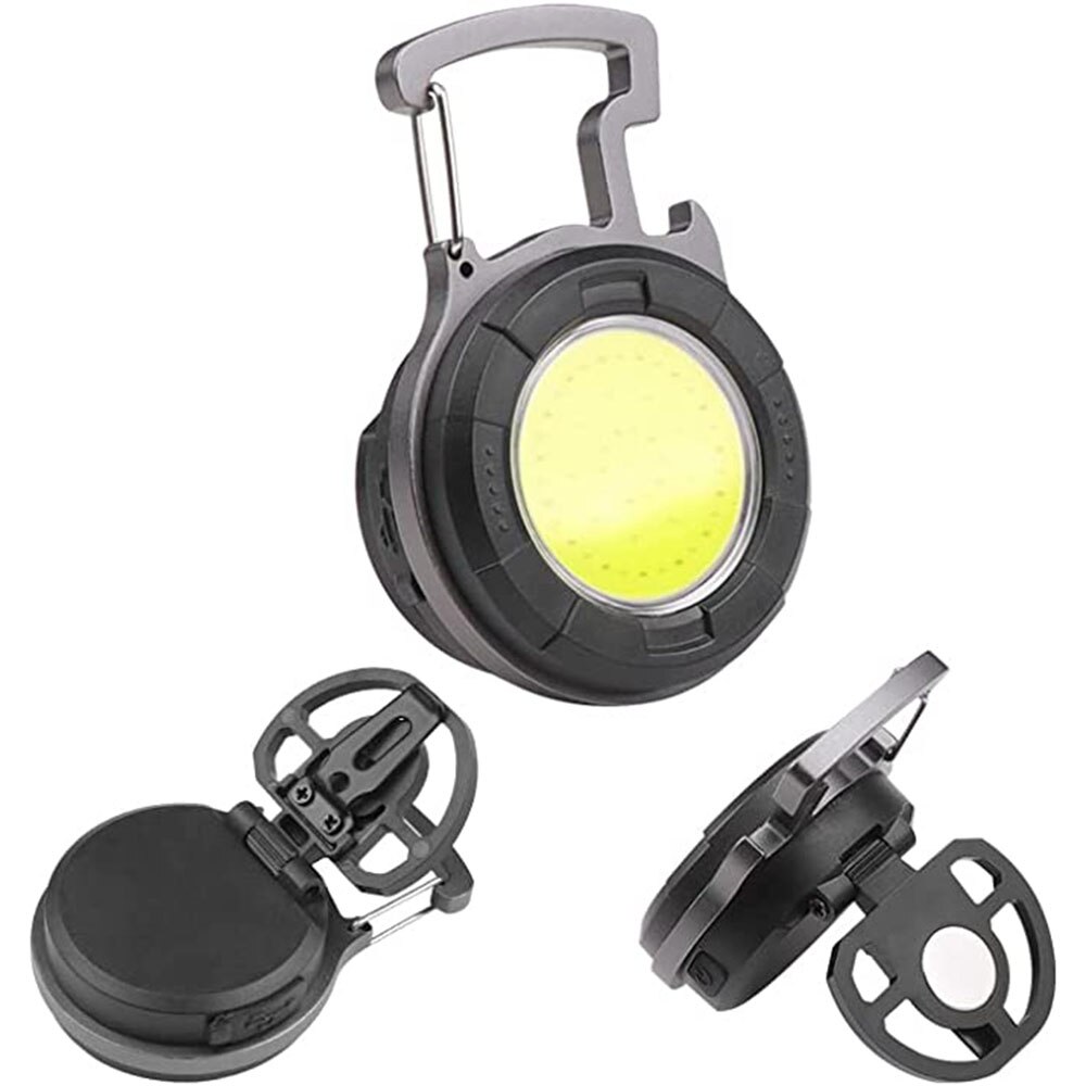 Portable COB Keychain Flashlight LED Mini Work Lights Floodlight Type C Rechargeable Bottle Opener Outdoor Camping Light