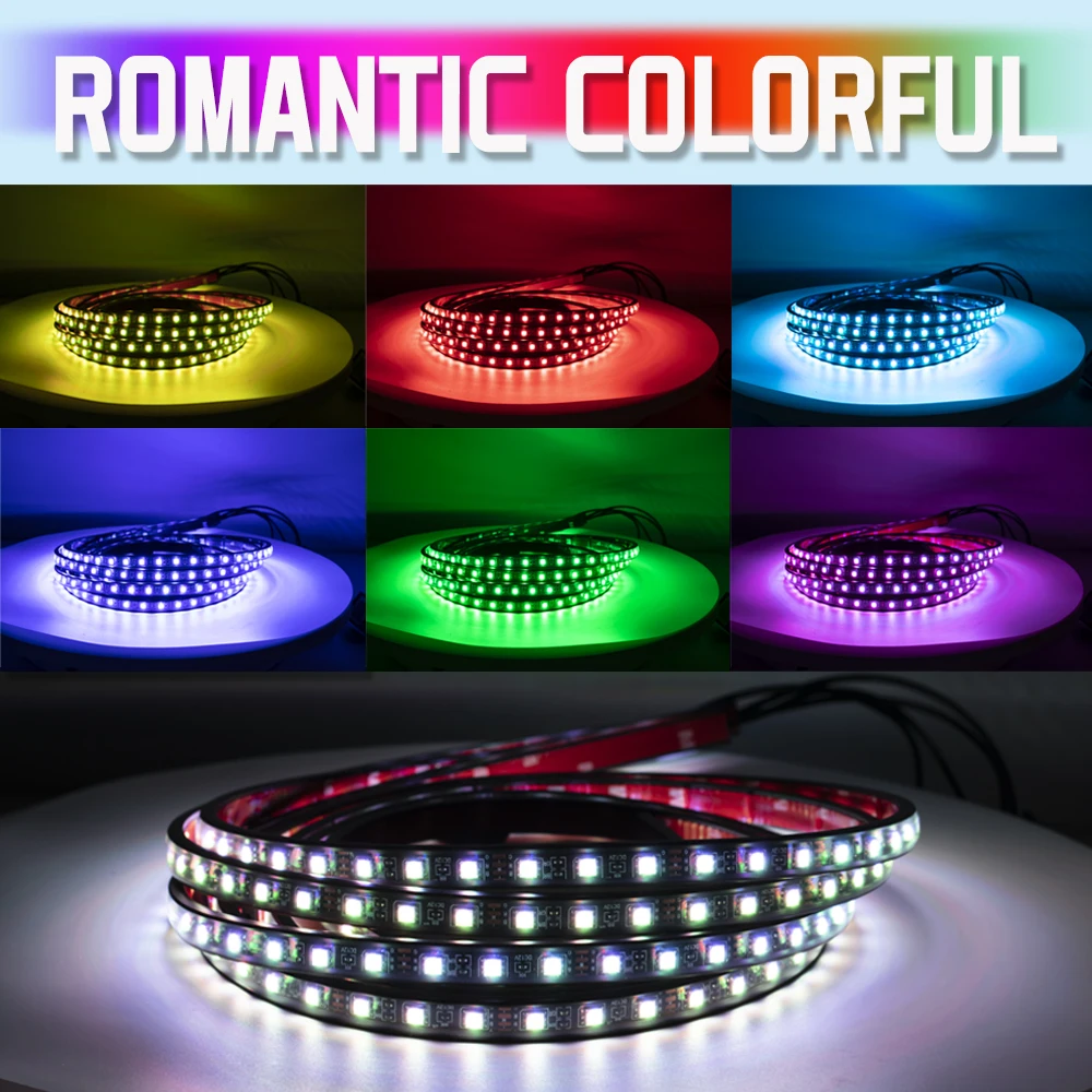 Car LED Light Underglow Strip Light LED Underbody Remote APP Control RGB Neon Lights Atmosphere Lamp for Auto Decoration. 