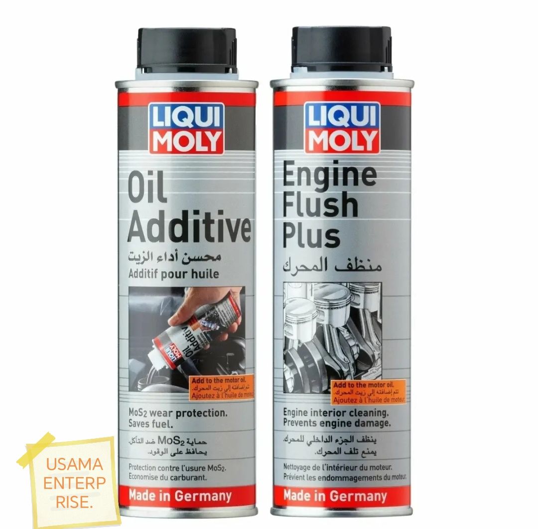 LIQUI MOLY OIL ADDITIVE MOS2 200ML.+ ENGINE FLUSH PLUS 300ML.