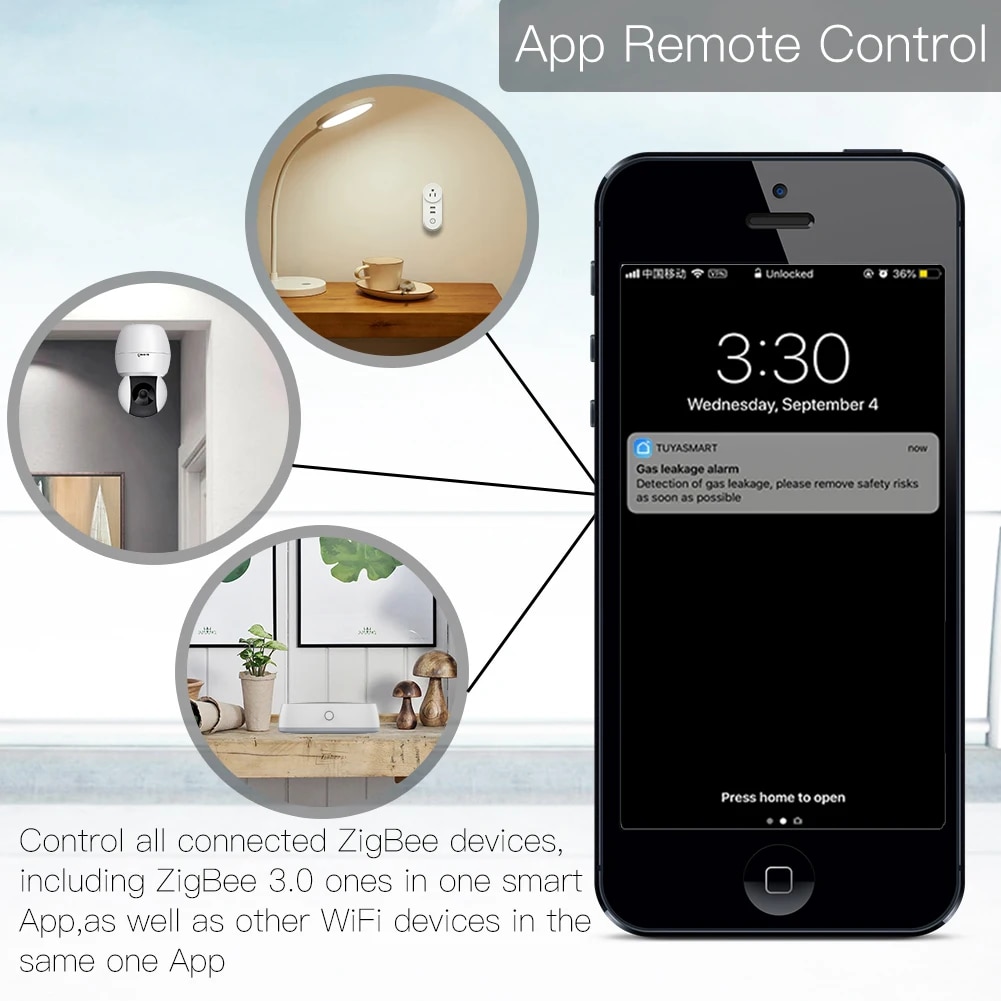 MOES Tuya ZigBee Smart Gateway Hub Smart Home Bridge Smart Life APP Wireless Remote Controller Works with Alexa Google Home. 