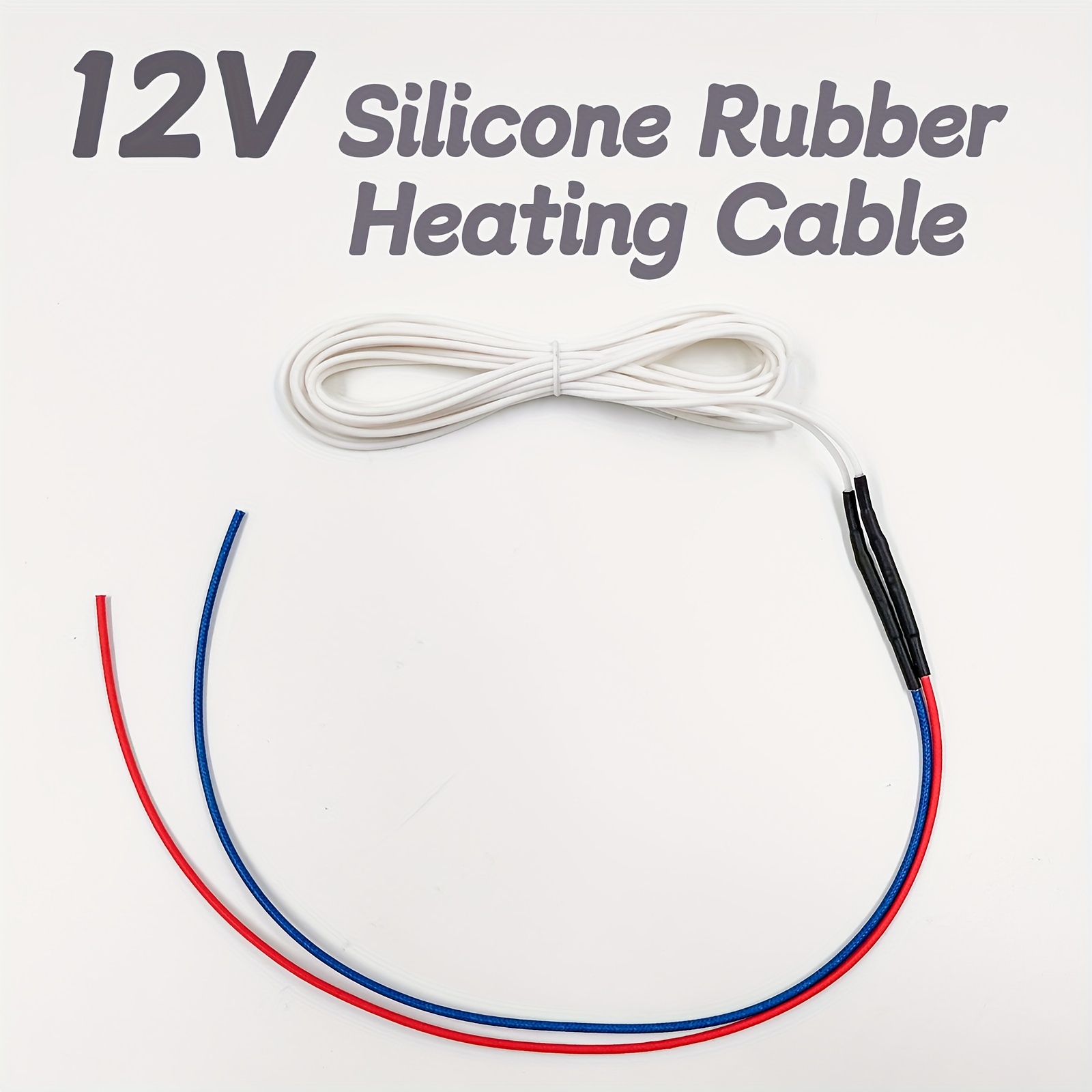 12V Silicone Rubber Low-voltage Heating Wire with Cold Wire Do Joint for Car Seats/Electric Blankets/Heating Pads/Floor Mat