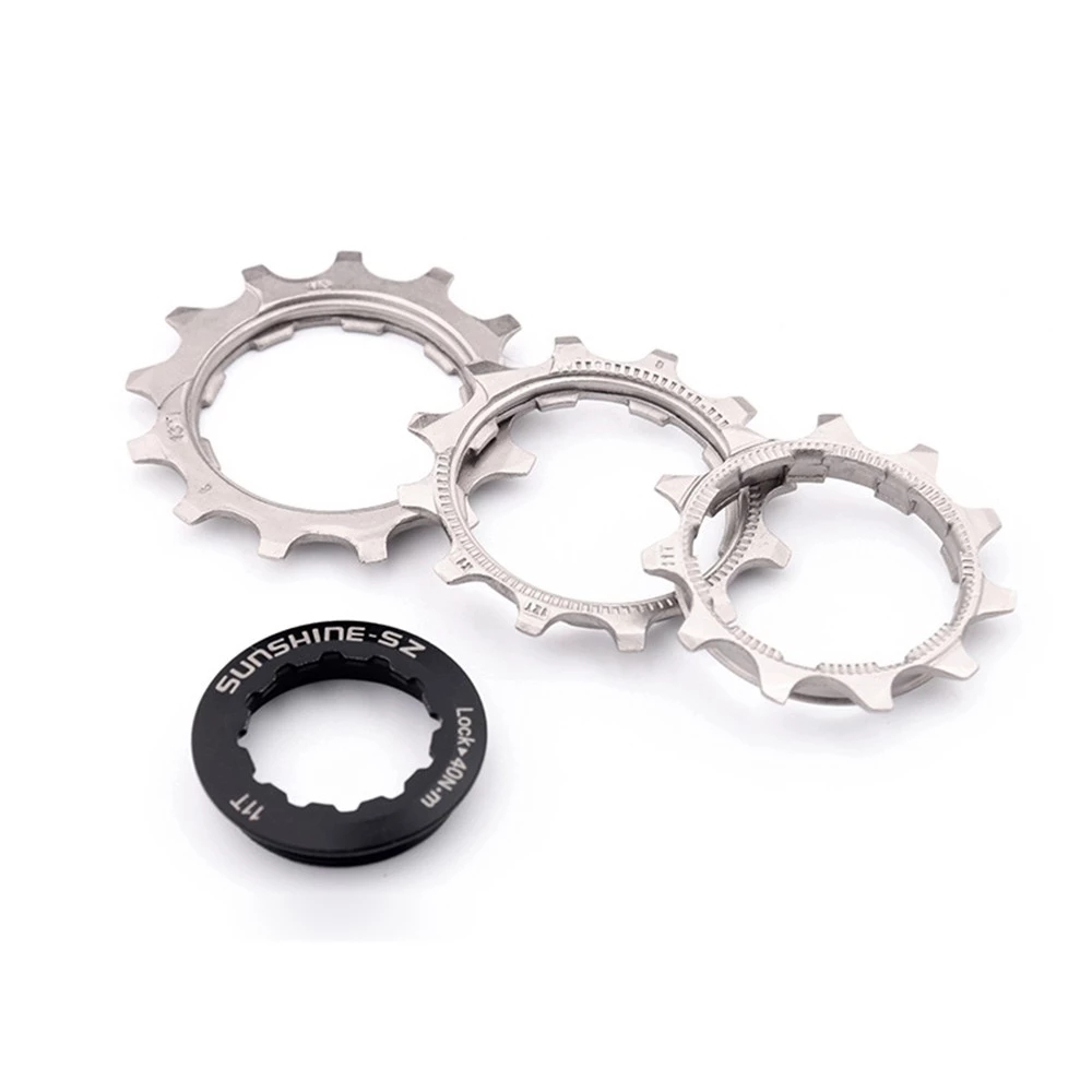 SUNSHINE Cassette Bicycle Ratchet Cog 11 12 13T Sprocket 12 8 9 11 Speed Pinion Bike 10v Cogset Single Speed Freewheel Adapter. 