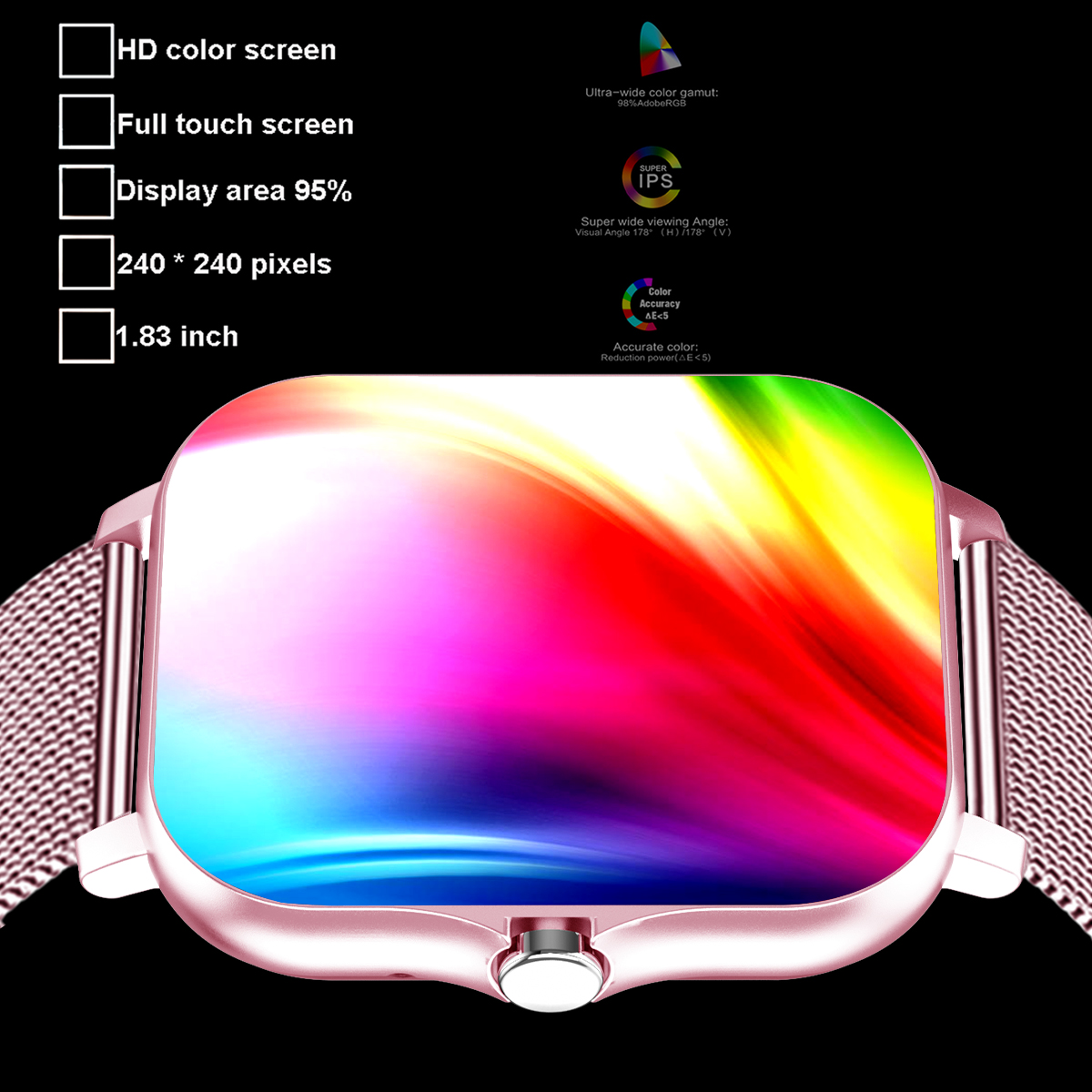 Square Smart Watch Women Men Smartwatch Touch Dial Call Music Smartclock For Android IOS Fitness Tracker Sport Smart-watch. 