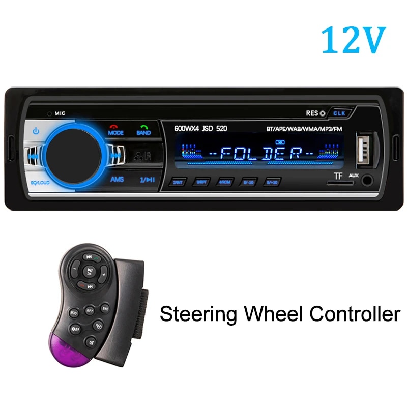 Car Radio 1 din Stereo Player Digital Bluetooth MP3 Player 60Wx4 FM Radio Stereo Audio Music USB/SD with In Dash AUX Input. 