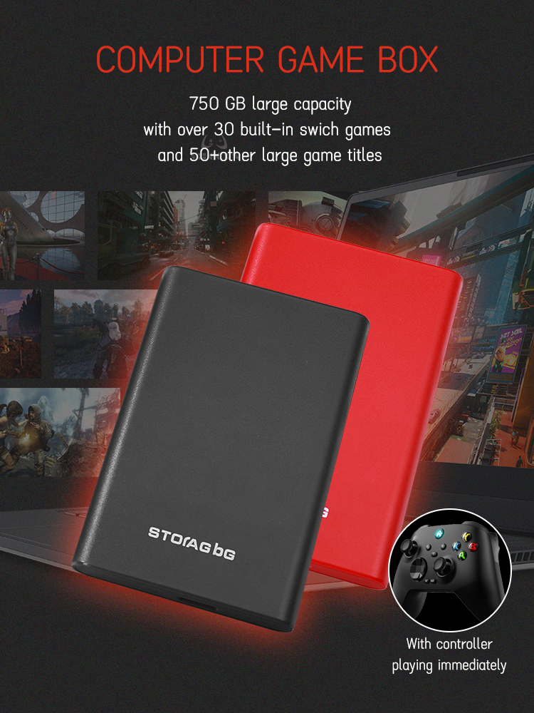 750GB Portable External Hard Drive Disk Build in 50000 Games for PS3 PSP Switch Plug and Play Retro Video Game Console. 