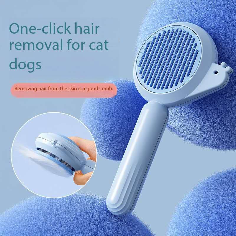 Pet Grooming Brush, Cat Brush With Large Button, 135° Tilt Angle Cat Deshedding Brush, One Click Hair Removal For Dogs, Cat