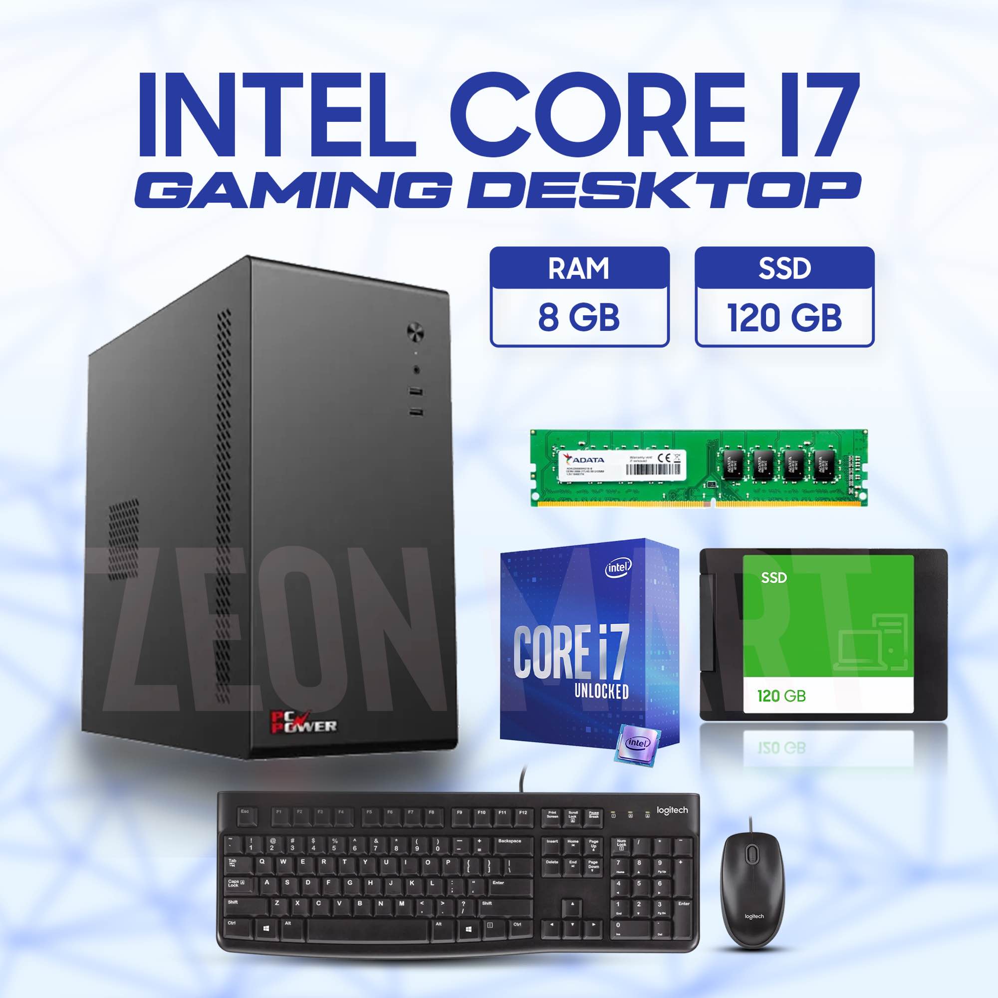 Intel Core i7 RAM 8GB SSD 120GB Gaming PC 64 Bit New Full Desktop Computer