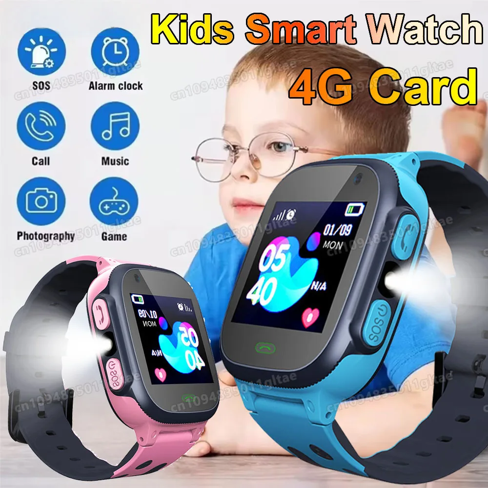 2026 NEW Kids Smart Watch 5G Location SIM Card SOS Call Smart Watch Camera Waterproof Watch For IOS Android Child