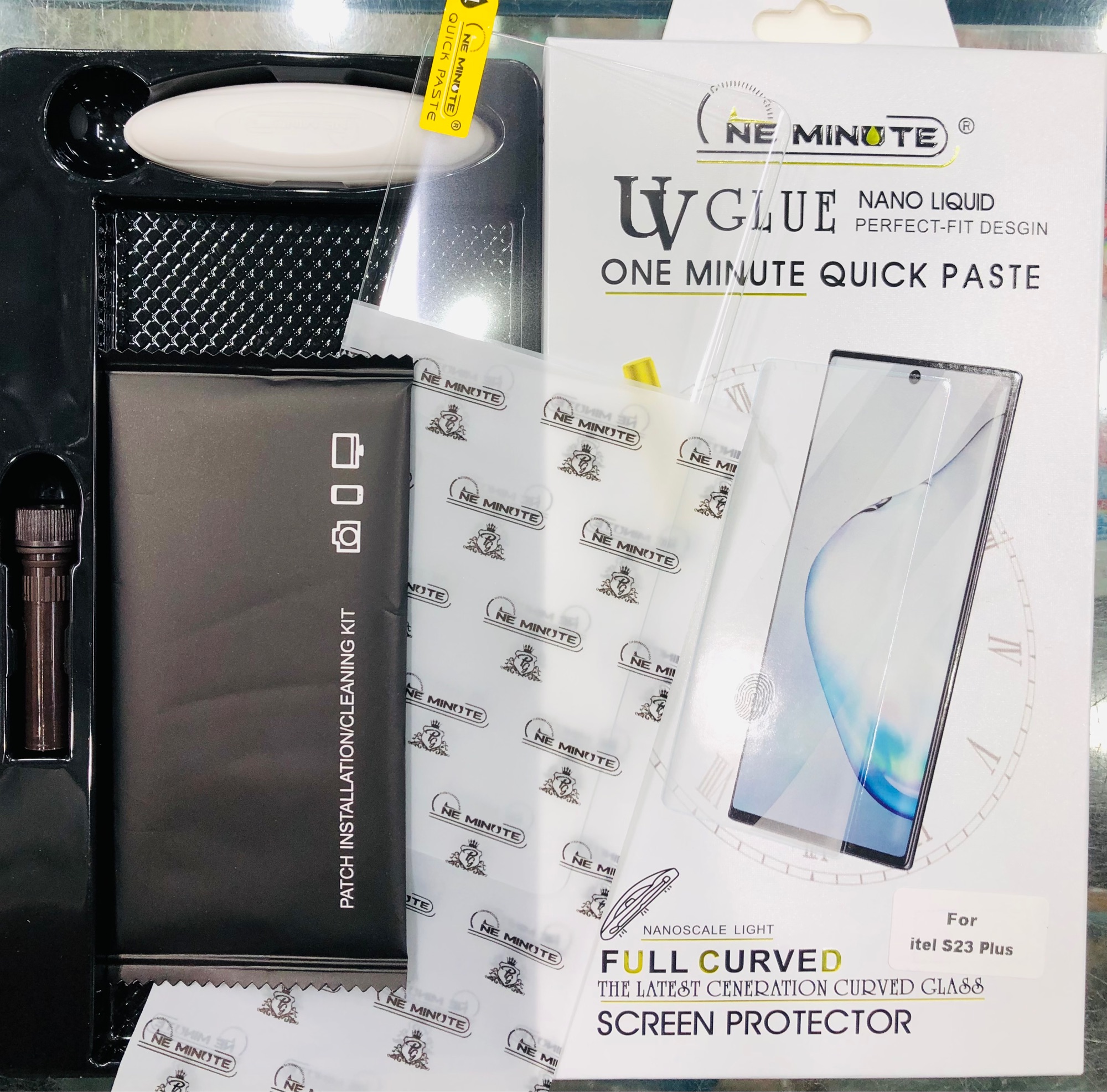 UV Glue Curved Tempered Glass Screen Protector For Itel S23+ / S23 Plus, Screen Guard Gorilla Glass Protector With Easy Installation Kit (Itel S23+). 
