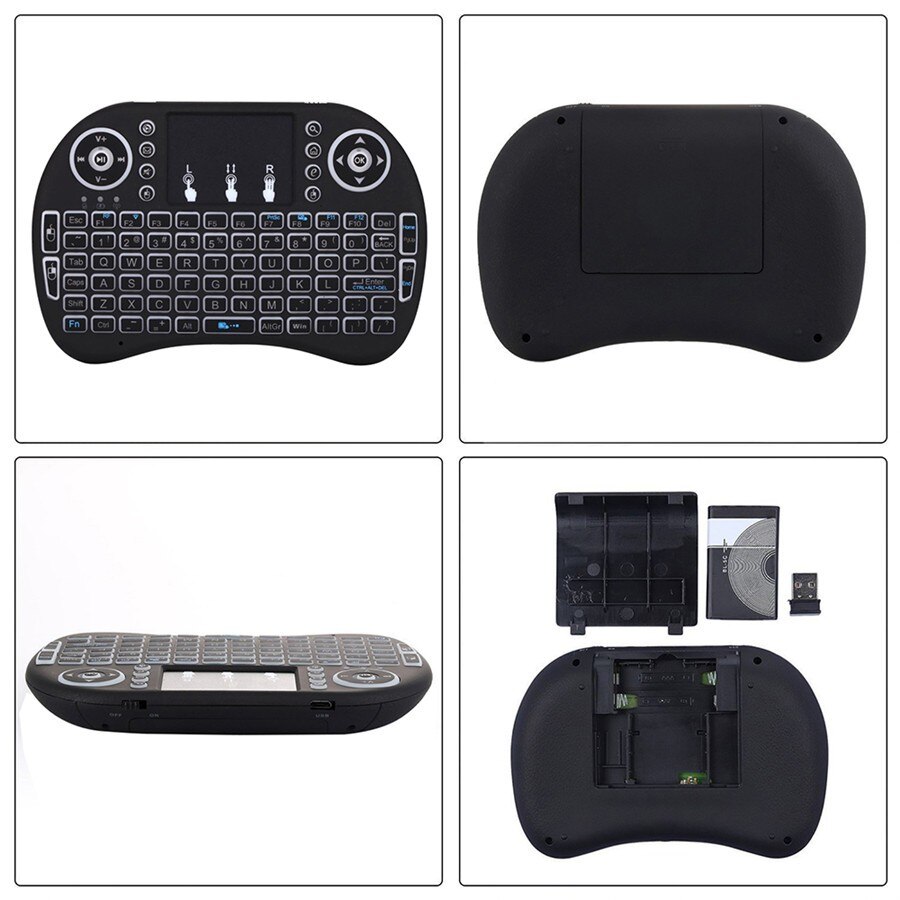 I8 Mini Wireless Keyboard Backlight 2.4G Air Mouse Remote Control Touchable Handheld for Smart Android TV Box Desktop PC. 