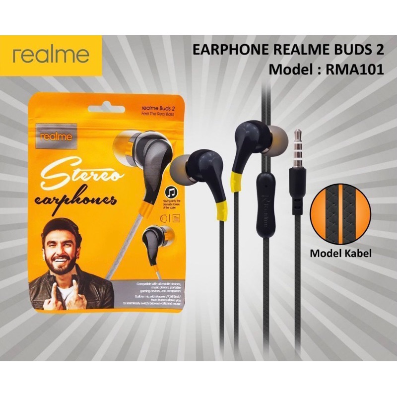 Realme STEREO EARPHONES REALME BUDS 2 HIGH DEFINITIONS SOUND QUALITY. 