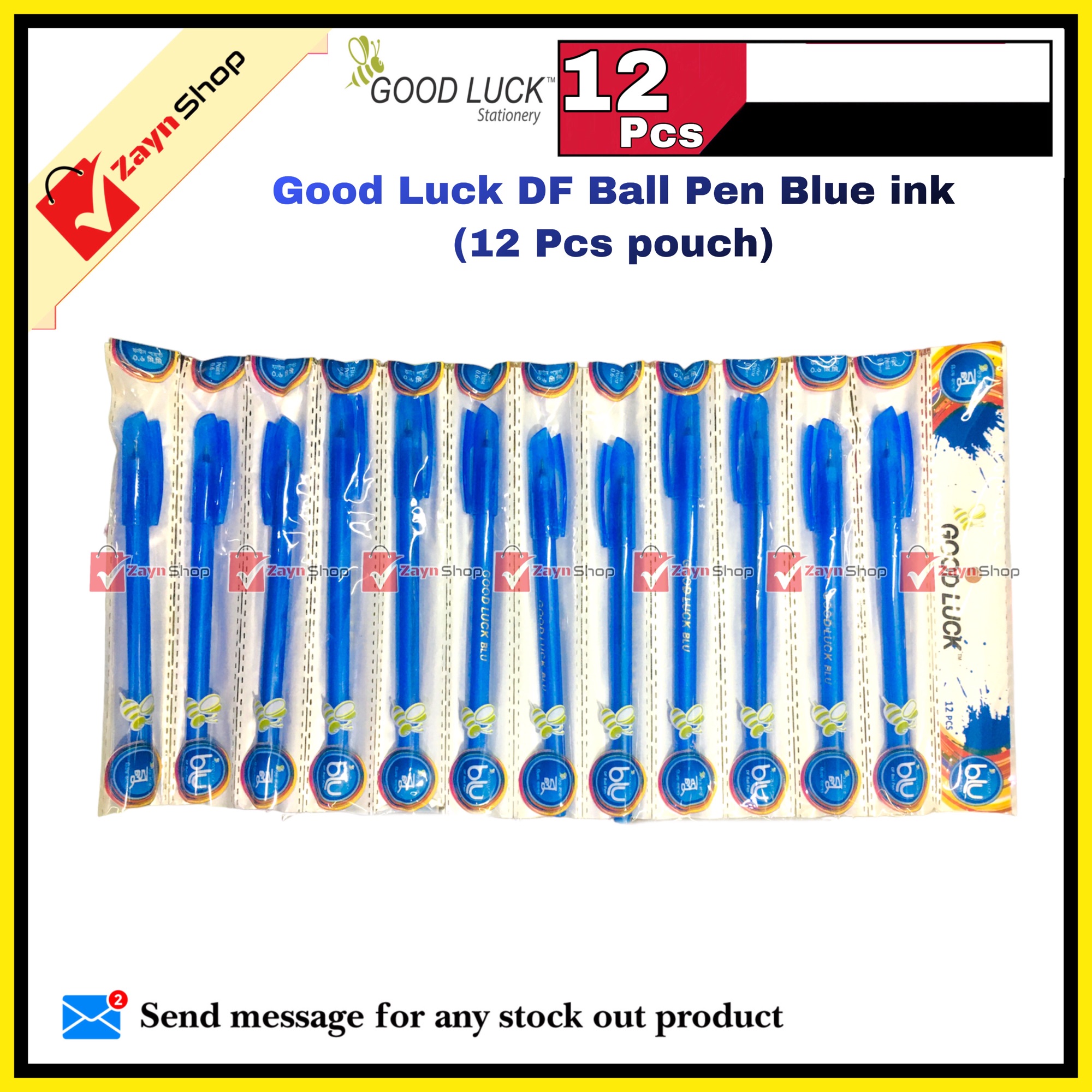 Luck Df Good Luck DF Ball Pen Blue ink 0.6mm (12 Pcs pouch) | Daraz.com.bd