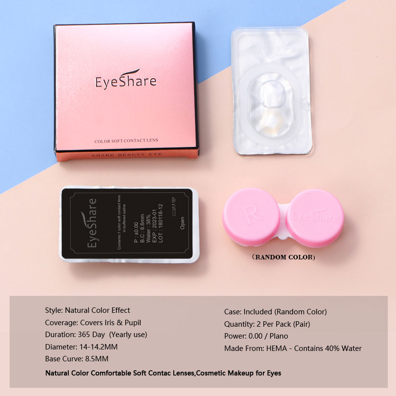 EYESHARE 2pcs Natural Color Contact Lenses for Eyes Gray Lenses Colorcont Korean Lenses Yearly Beauty Brown Eye Contacts Lens. 