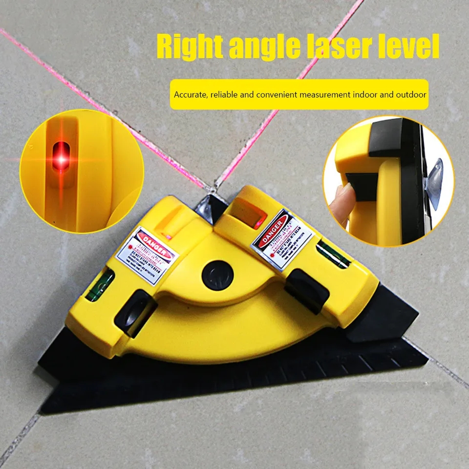 Right Angle 90 Degree Laser Level Laser Measurement Professional Laser Level Meter Construction Tool for Tile Work Woodworking. 