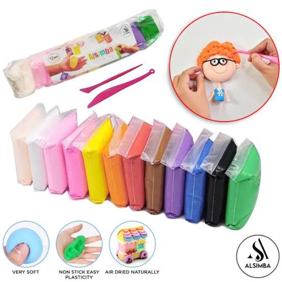 3 pisColors Air Dry Clay Pack of 3 pis for Kids - Non-Toxic Soft & Ultra Light Modeling Clay With 2 Sculpting Tools - Perfect Creative Gift for Boys & Girls - ...