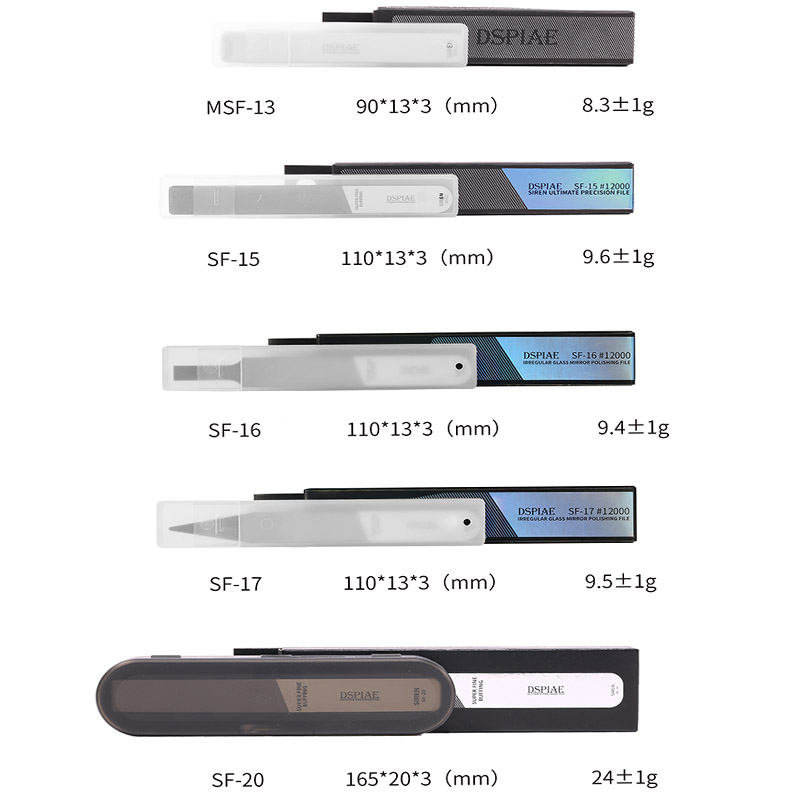 DSPIAE MSF-13 SF-15 SF-16 SF-17 SF-20 Abrasive Block Leviathan Ultimate Hobby FiLe Ceramic File Polishing Tools 5pcs/set. 